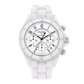 Stainless Steel Ceramic 41mm J12 Chronograph Automatic Watch White