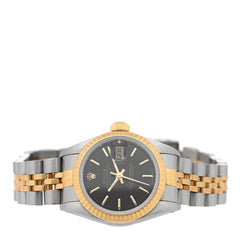 Stainless Steel 18K Yellow Gold 26mm Oyster Perpetual Datejust Watch Black 69173