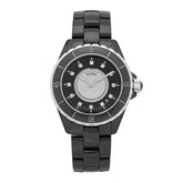 Stainless Steel Ceramic Diamond Dial 38mm J12 Quartz Watch Black