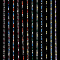 3MM Diamond Colored Tennis Chains in White Gold- All Colors