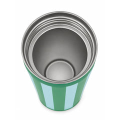 Aqua and Green Striped Slim Can Cooler