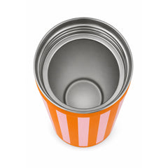 Orange and Light Pink Striped Slim Can Cooler