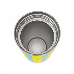 Aqua and Yellow Striped Slim Can Cooler