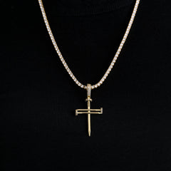 Nail Cross Pendant in Yellow Gold