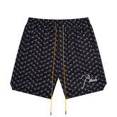Rhude Letter Embroidered Hip Hop Casual Split Shorts