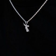 Micro Saint Michael Pendant in White Gold