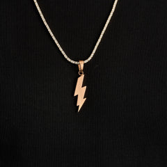 Simple Lighting Bolt Pendant in Rose Gold