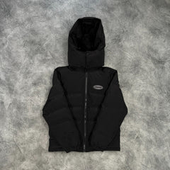 Trapstar Hyperdrive Detachable Hooded Puffer Triple Black