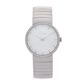 Stainless Steel Diamond Bezel Mother of Pearl 33mm La D De Dior Quartz Watch
