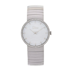 Stainless Steel Diamond Bezel Mother of Pearl 33mm La D De Dior Quartz Watch