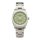 Stainless Steel 34mm Oyster Perpetual Watch Pistachio 124200