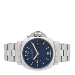 Stainless Steel 42mm Luminor Due Automatic Watch Blue PAM01124