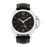 Stainless Steel Alligator 42mm Luminor 1950 3 Days GMT Automatic Watch Black PAM01535