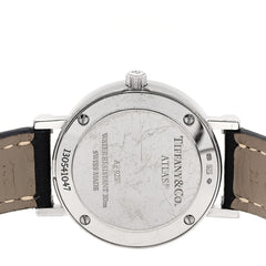Sterling Silver Calfskin 29mm Atlas Quartz Watch Black