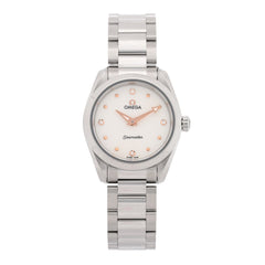 Stainless Steel Diamond 28mm Seamaster Aqua Terra Quartz Watch Silver 220.10.28.60.54.001