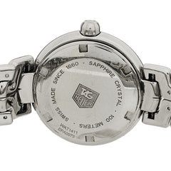 Stainless Steel Diamond 29mm Link Lady Quartz Watch Silver WAT1411