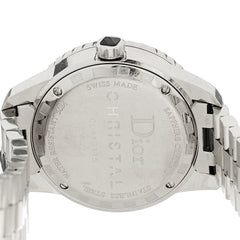 Stainless Steel Diamond Sapphire 33mm Christal Quartz Watch Black