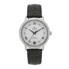 Stainless Steel Alligator Diamond 32.7mm De Ville Prestige Quartz Watch White 424.13.33.20.52.002
