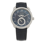 Stainless Steel Alligator 43mm Arceau Grande Lune Automatic Watch Bleu Abysse