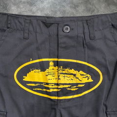 Corteiz Guerilla Cargo Shorts Black/Yellow
