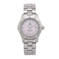 Stainless Steel Diamond Pink Mother of Pearl 27mm Aquaracer Lady Quartz Watch WAF141H
