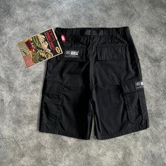 Corteiz Alcatraz Cargo Shorts Dark Black