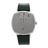 Stainless Steel Calfskin 35mm Grip Quartz Watch Black