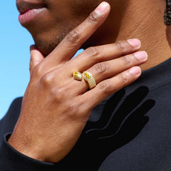 Double Pear Canary Ring in Yellow Gold Vermeil