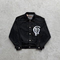 Crest Chainstitch Denim Jacket -Washed Black
