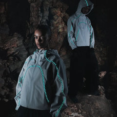 Mertra Fluorescent Striped Jacket Grey