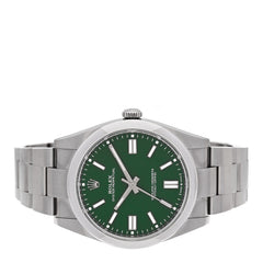 Stainless Steel 41mm Oyster Perpetual Watch Green 124300