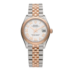 Stainless Steel 18K Everose Gold 31mm Oyster Perpetual Datejust Watch White Roman 278271