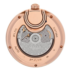 18K Rose Gold Alligator 40mm In the Pocket Automatic Watch Havane