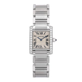 Stainless Steel Diamond Bezel 20mm Tank Francaise Quartz Watch