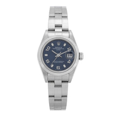 Stainless Steel 26mm Oyster Perpetual Date Watch Blue 79160