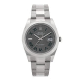 Stainless Steel 41mm Oyster Perpetual Wimbledon Datejust Watch Slate 126300