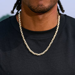 Iced Plain Ball Chain Necklace in Yellow Gold - 6mm