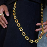 Square Link Pant Chain in Yellow Gold - 15MM