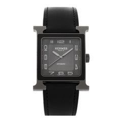 Titanium Barenia 30mm Heure H Hour Quartz Watch Noir
