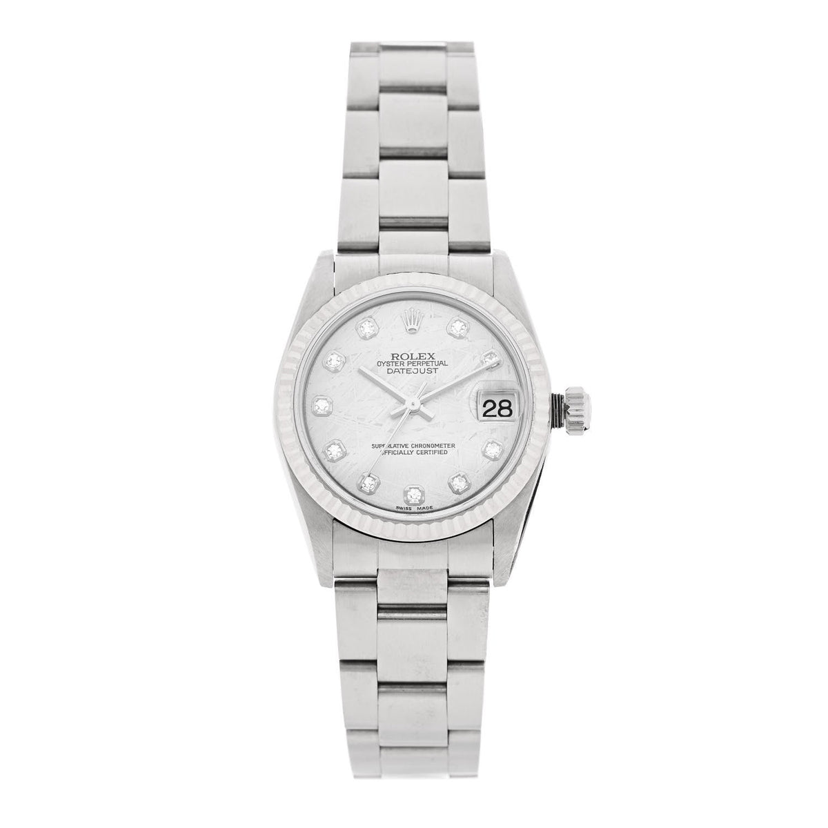 Stainless Steel 18K White Gold Diamond Meteorite 31mm Oyster Perpetual Datejust Watch 78274
