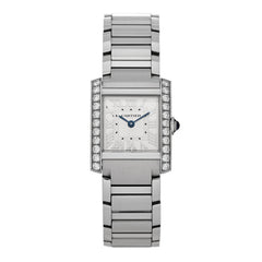 Stainless Steel Diamond Bezel 21mm Tank Francaise Quartz Watch Silver