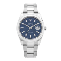 Stainless Steel 41mm Oyster Perpetual Datejust Watch Blue 126300