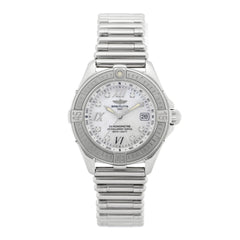 Stainless Steel Diamond Mother of Pearl 32mm Lady Cockpit Quartz Watch A71365