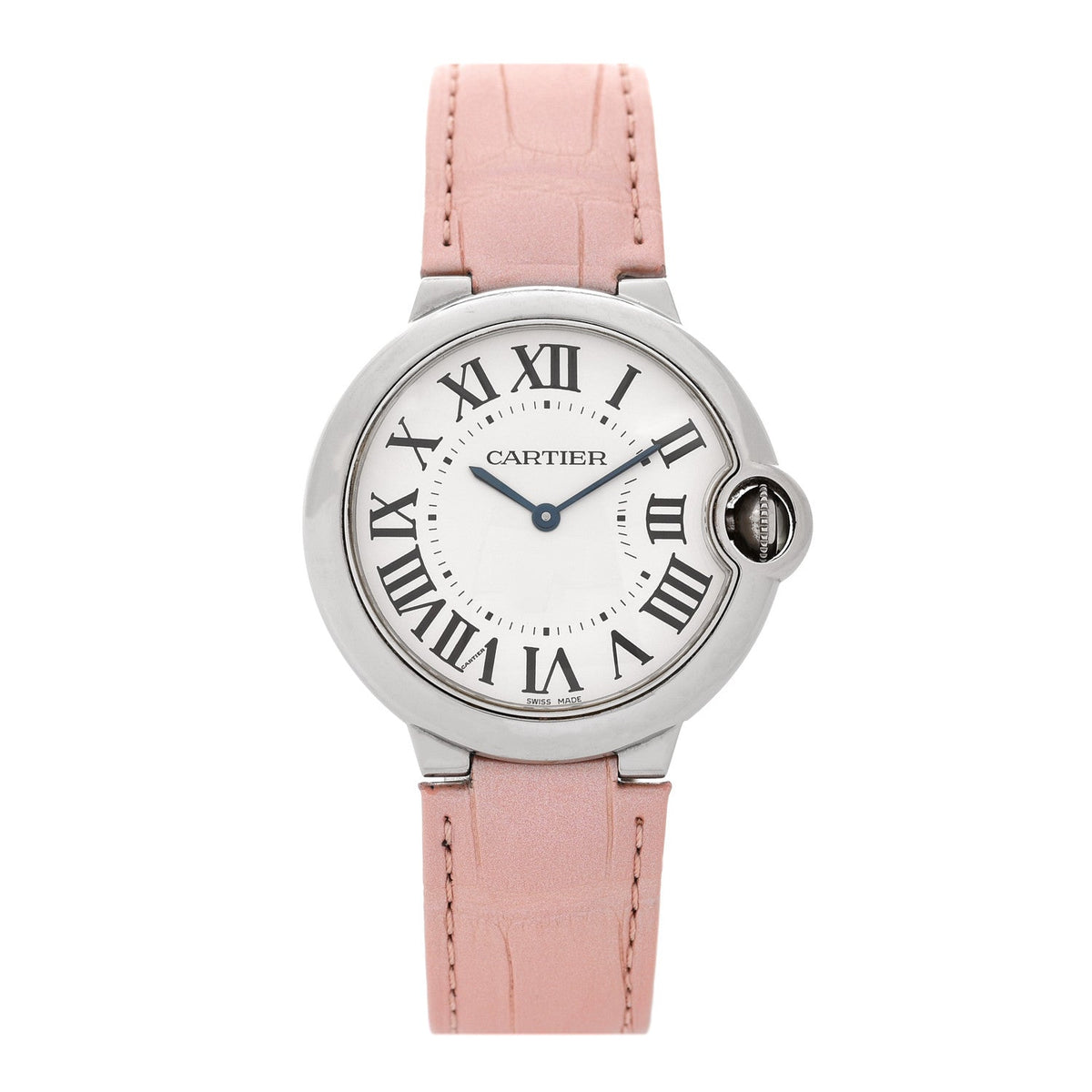 Stainless Steel Alligator 36mm Ballon Bleu De Cartier Quartz Watch