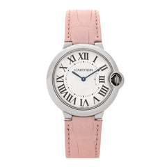 Stainless Steel Alligator 36mm Ballon Bleu De Cartier Quartz Watch