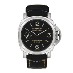 Stainless Steel Calfskin 44mm Luminor Marina Manual Winding Watch Black PAM00510