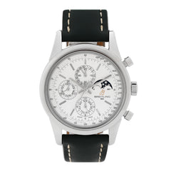 Stainless Steel Calfskin 43mm Transocean Chronograph 1461 Annual Calendar Automatic Watch Silver A19310