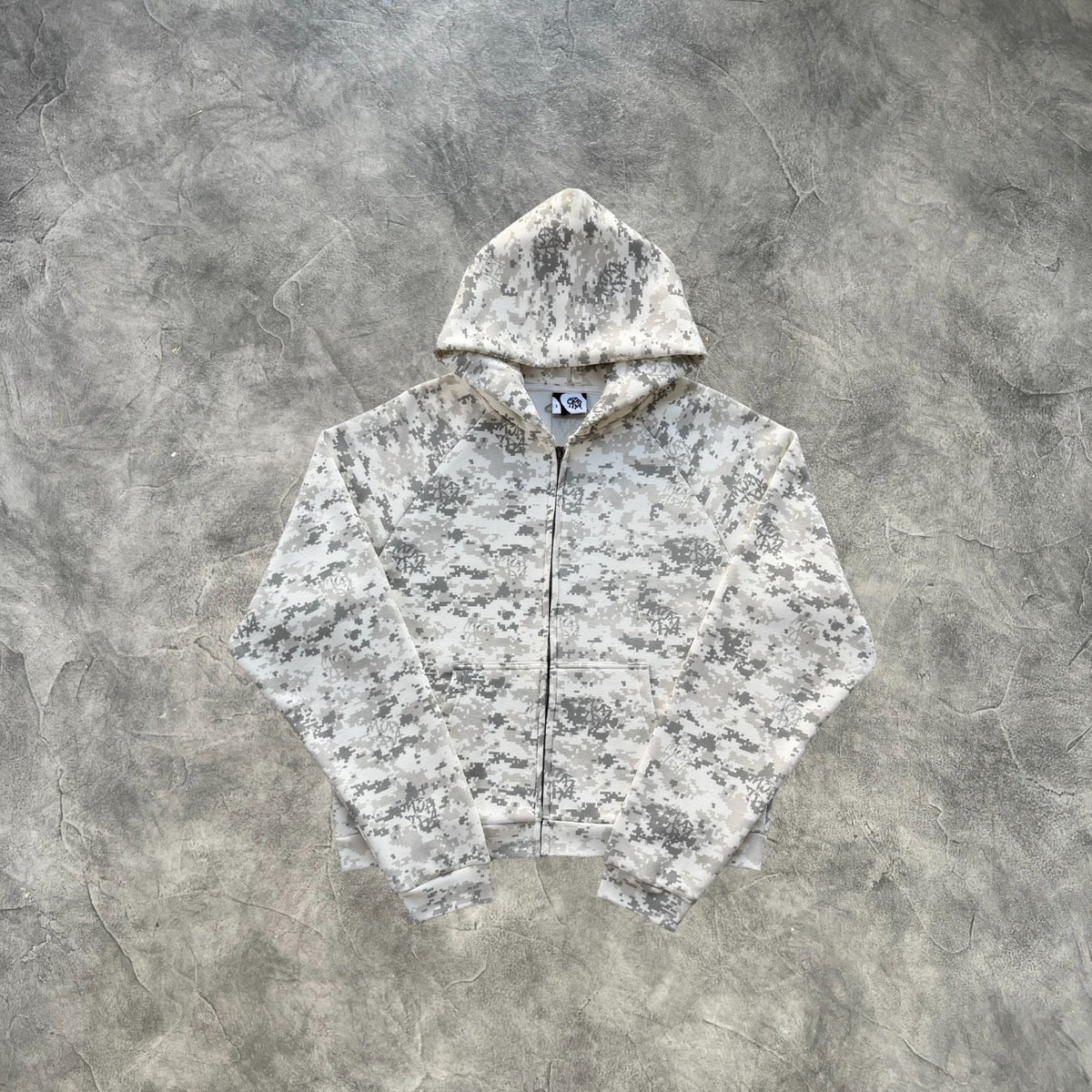Mertra Zip-Up Hoodie Off-White Camouflage