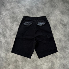 Corteiz Evil Guerrilla Cargo Shorts Black