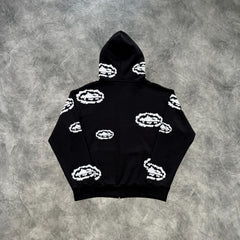 Corteiz Clouds Zip-Up Tracksuit Black